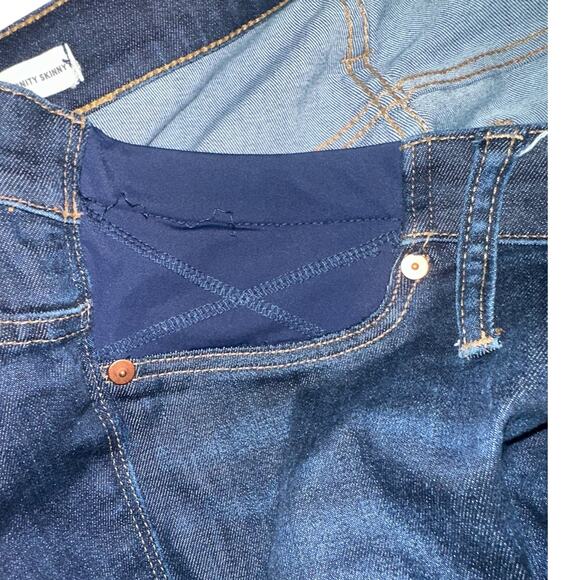 Madewell Maternity Skinny Jeans Size 33(size 12) Dark Wash Over-Belly Panel - Picture 5 of 5